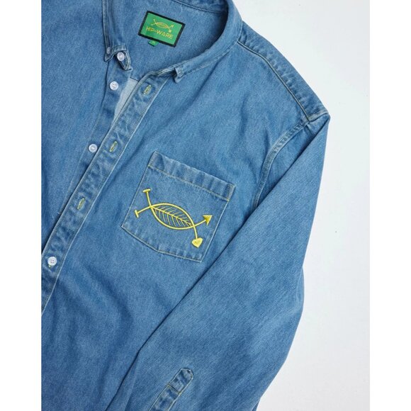 HIP-WARE Heritage Top in Deep Blue Indigo Denim - Picture 2 of 4